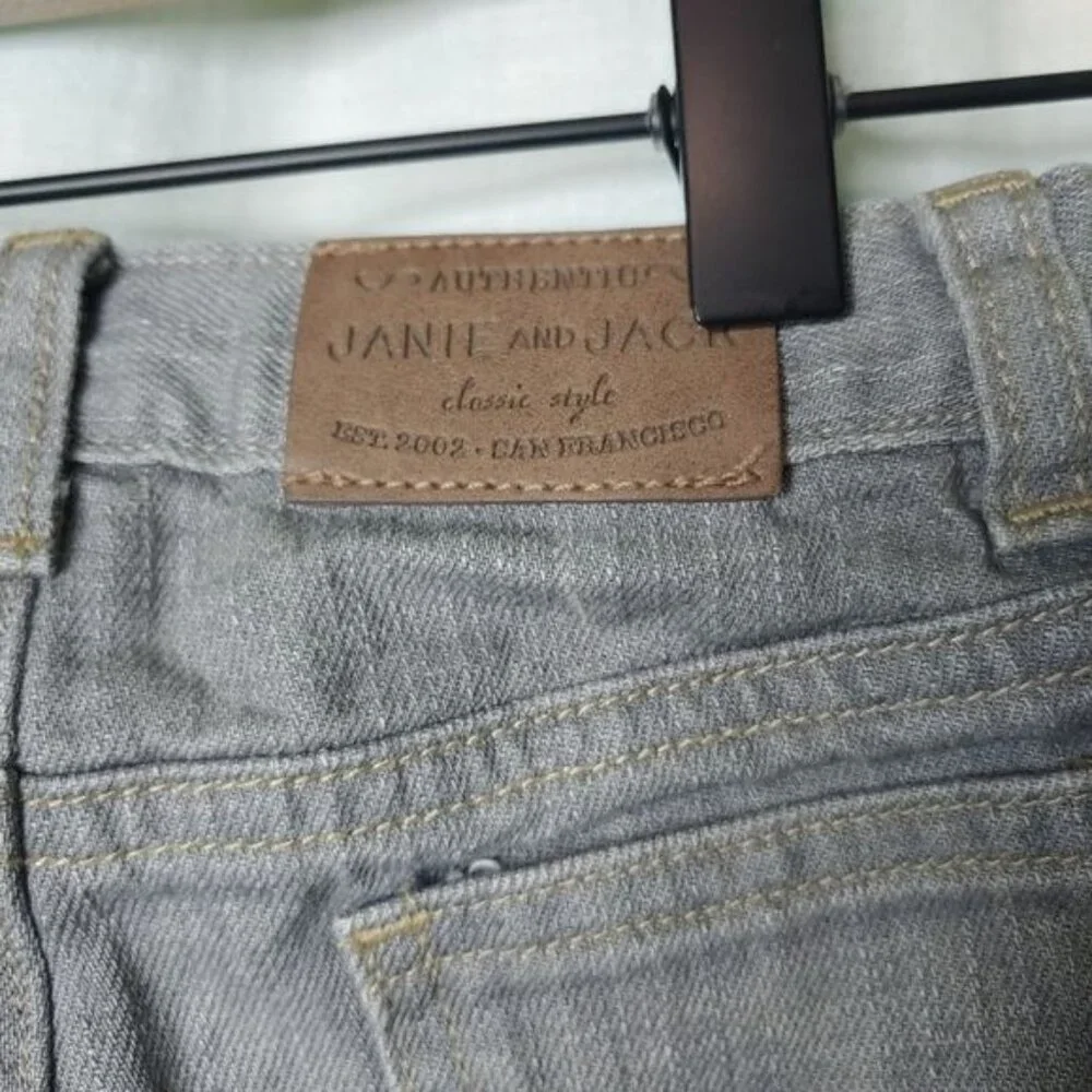 Janie and Jack jeans kids taupe grey18-24 months denim. Adjustable waist